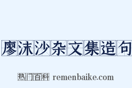 廖沫沙杂文集造句是什么意思的图片